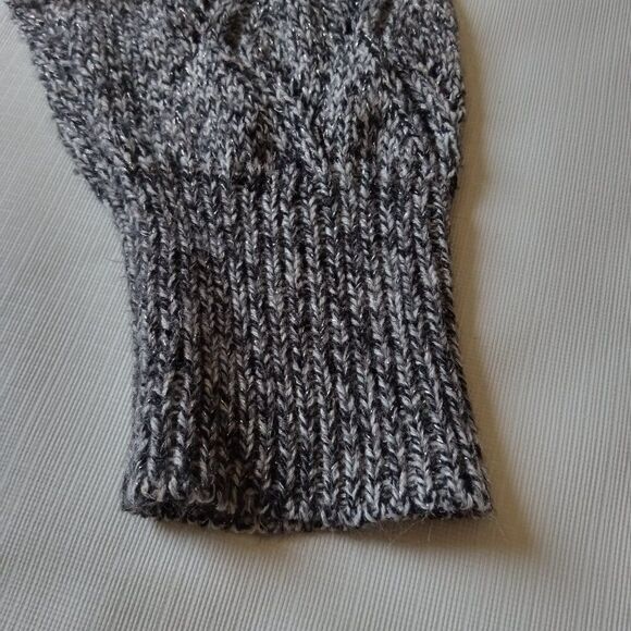 Laura Scott Gray and Silver Plus Size Marled Knit Open Front Cardigan Women's 2X - Picture 9 of 12